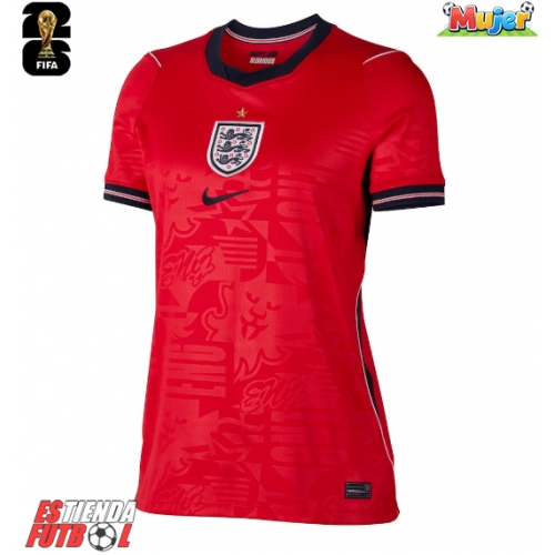 Inglaterra Segunda Equipación Mujer Mundial 2026 Manga Corta